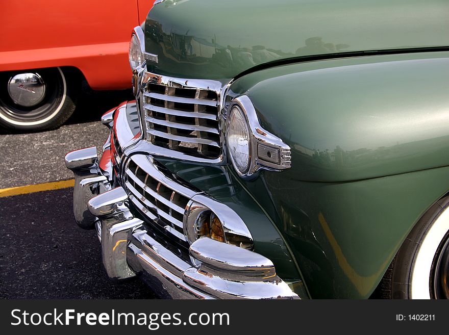 Front end of a 1947 Ford Lincoln Continental. Front end of a 1947 Ford Lincoln Continental.