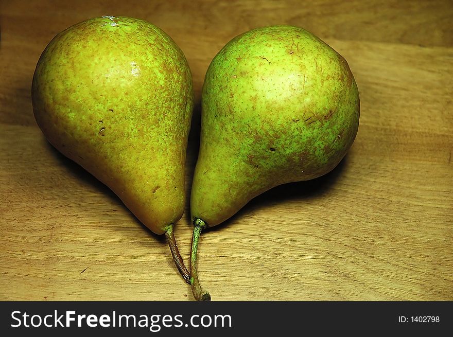 Close-up of two ripe pears. Close-up of two ripe pears