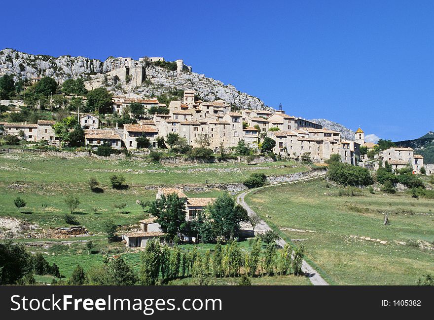 General view of a typical old village in high Provence, France. General view of a typical old village in high Provence, France