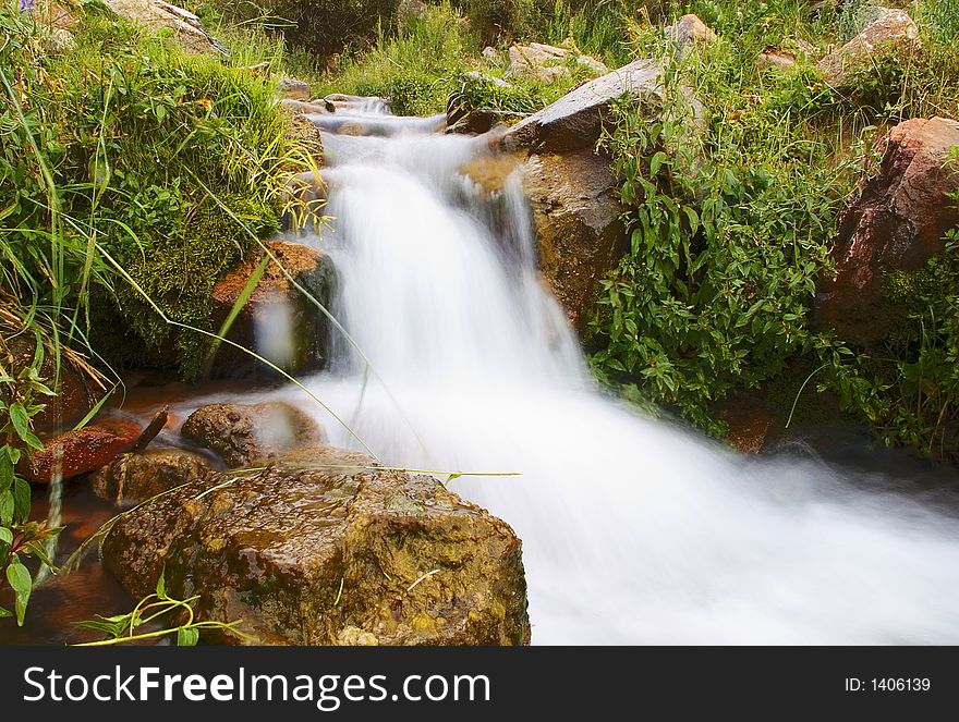 Cascade on mountain range Tan Shan. Cascade on mountain range Tan Shan