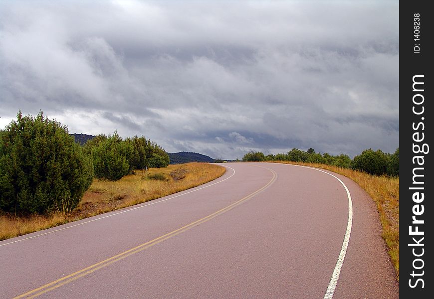 Roadway in Arizona\'s back country. Roadway in Arizona\'s back country