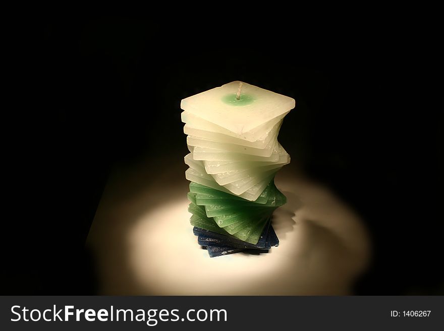 White and green candle