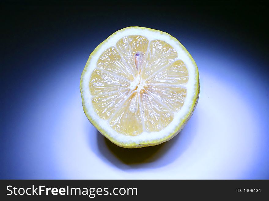 Lemon in the blue light
