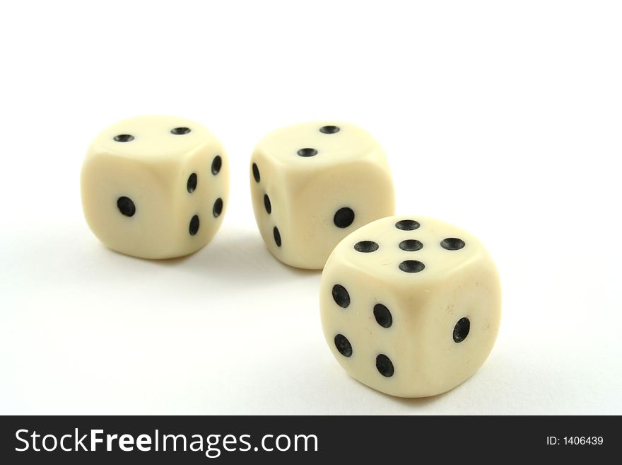 Dice on a white background