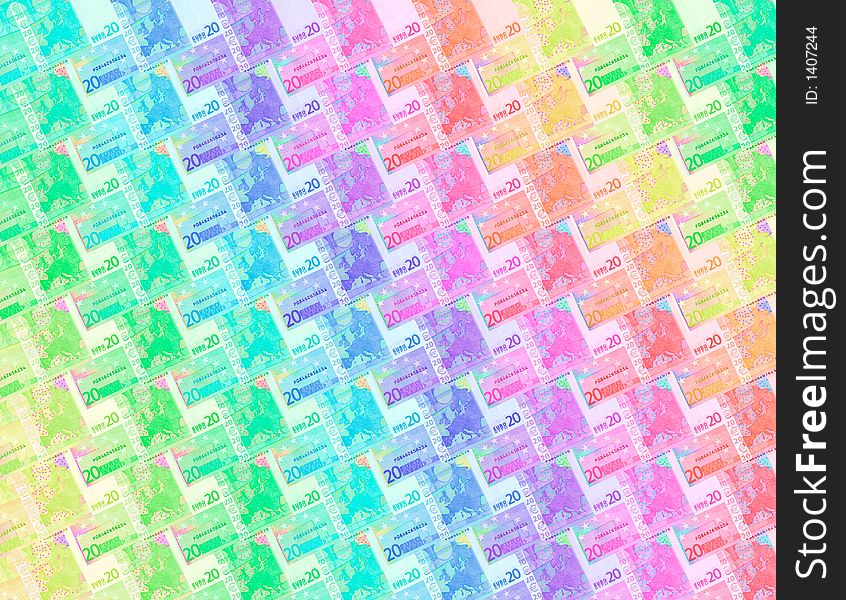Abstract colored 20 euro background. Abstract colored 20 euro background