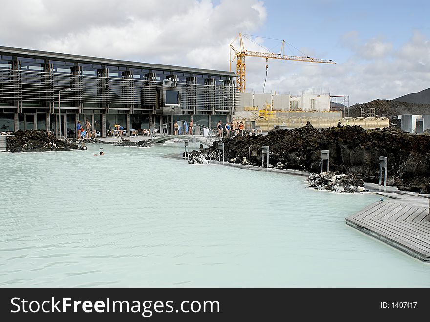 The Blue Lagoon, a geothermal bath resort in Iceland.