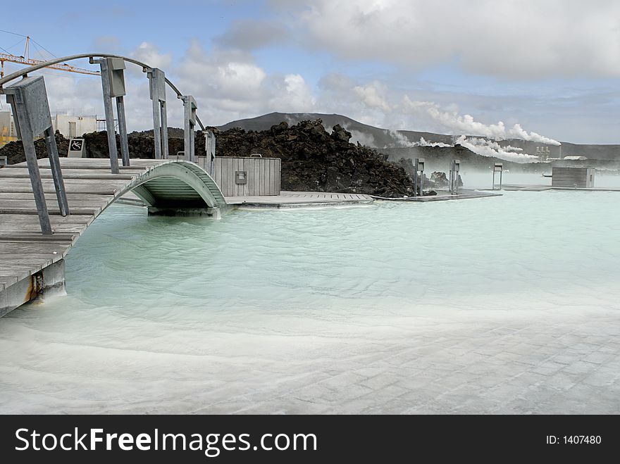 The Blue Lagoon, a geothermal bath resort in Iceland.