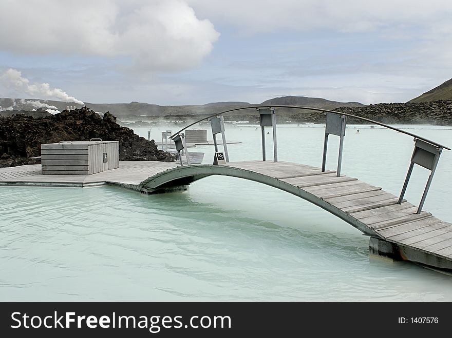 The Blue Lagoon, a geothermal bath resort in Iceland.