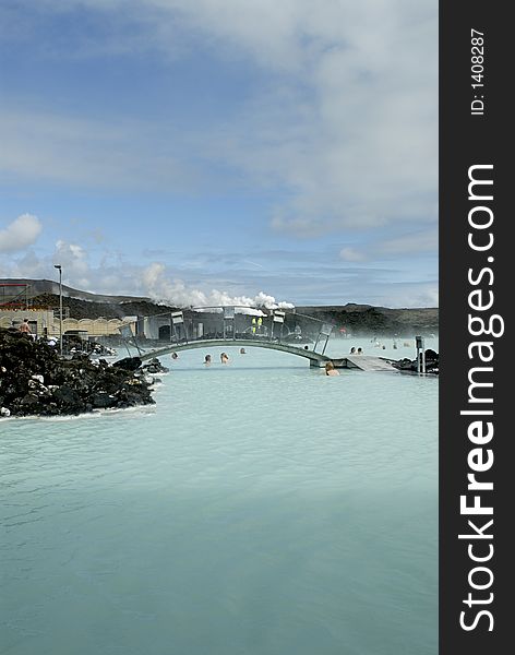 The Blue Lagoon, a geothermal bath resort in Iceland.