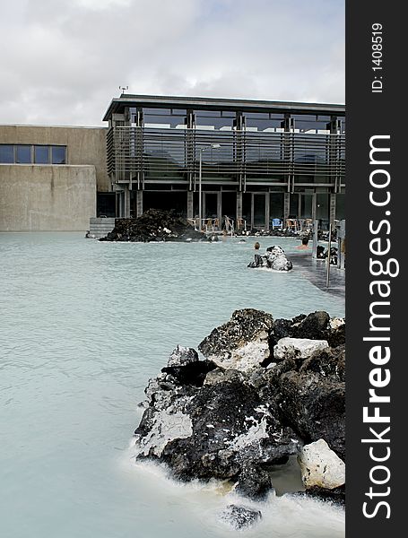 The Blue Lagoon, a geothermal bath resort in Iceland.