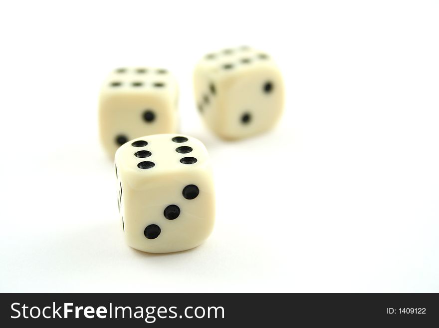 Dice on a white background