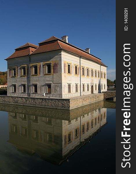 Renaissance chateau with water moat