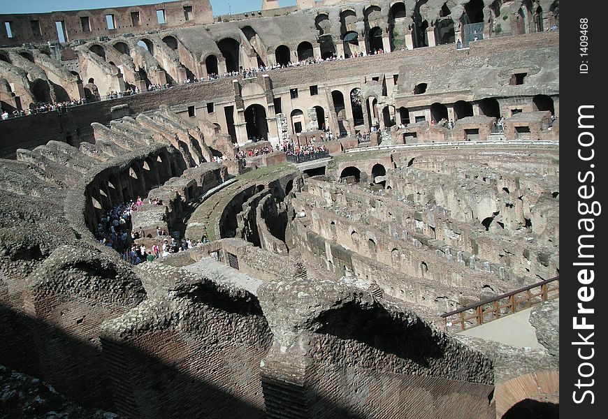 The inside of the Colosseum, Rome, Italy. The inside of the Colosseum, Rome, Italy.