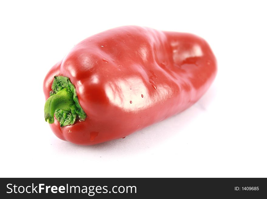 Red chilly peppers isolated on white