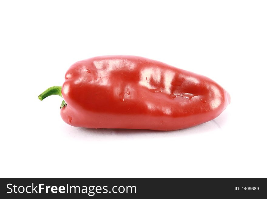 Red chilly peppers isolated on white. Red chilly peppers isolated on white