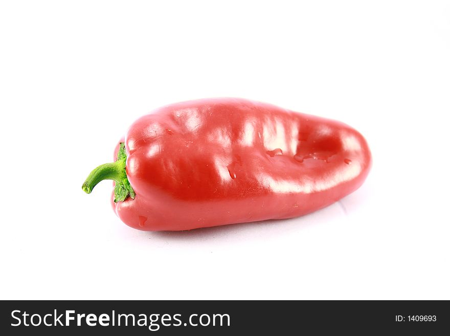 Red chilly peppers isolated on white