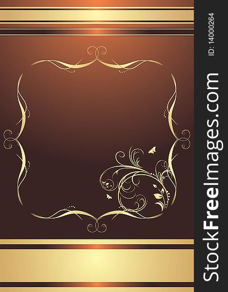 Decorative frame for design on the brown background. Illustration