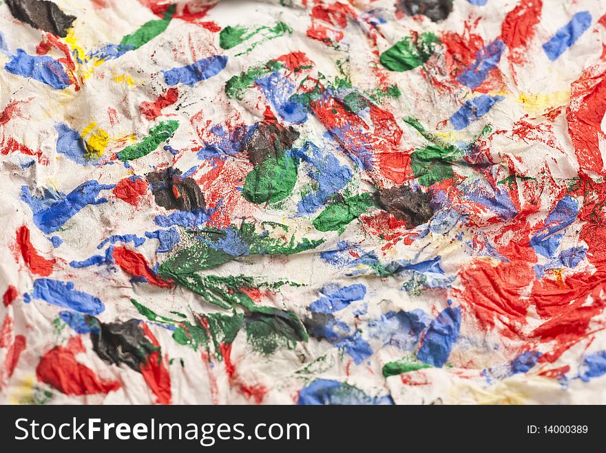 Colored paint on a tissue. Colored paint on a tissue