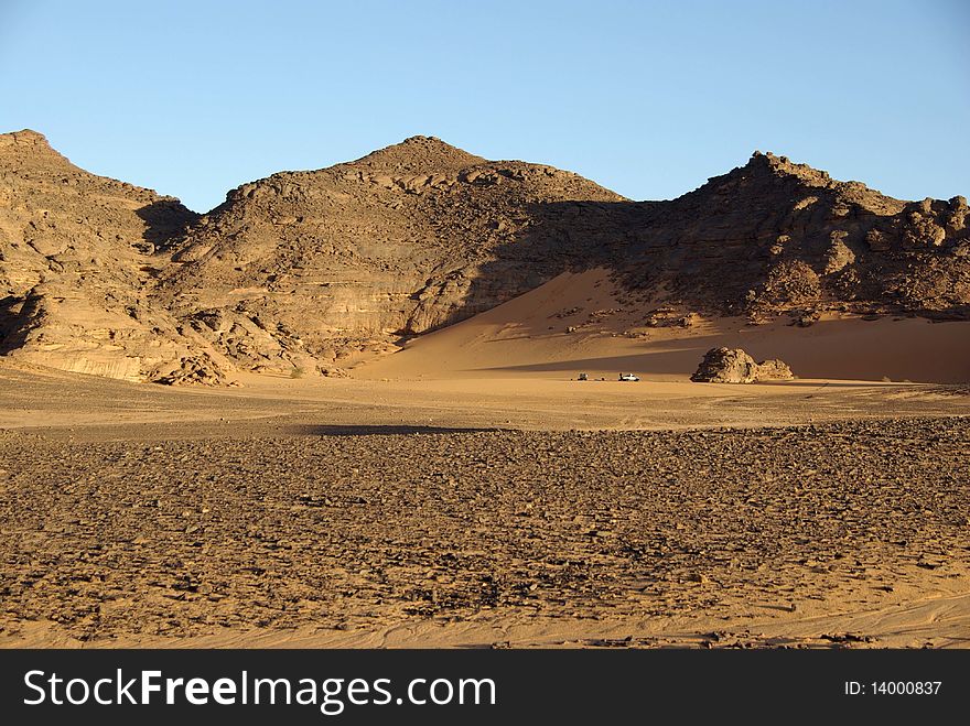 Landscape in the desert of Libya, in Africa. Landscape in the desert of Libya, in Africa