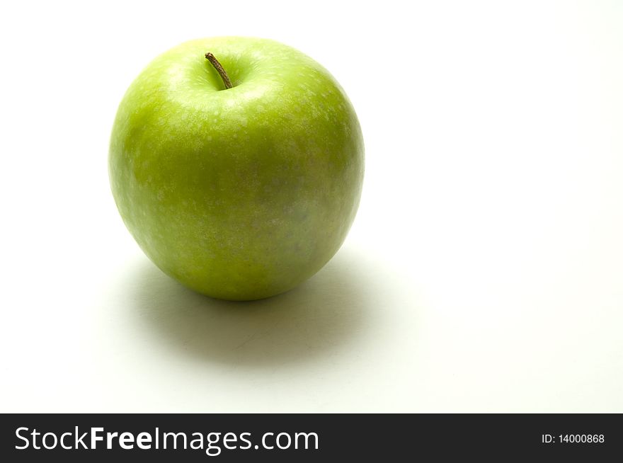 Green Granny Smith Apple on a white background. Green Granny Smith Apple on a white background