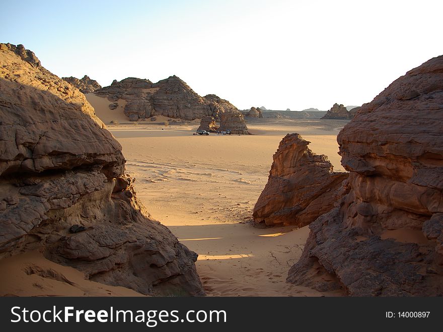 Landscape in the desert of Libya, in Africa. Landscape in the desert of Libya, in Africa