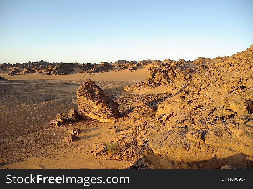 Landscape in the desert of Libya, in Africa. Landscape in the desert of Libya, in Africa