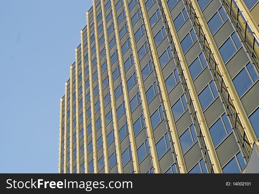 Wall of a modern skyscraper. Wall of a modern skyscraper