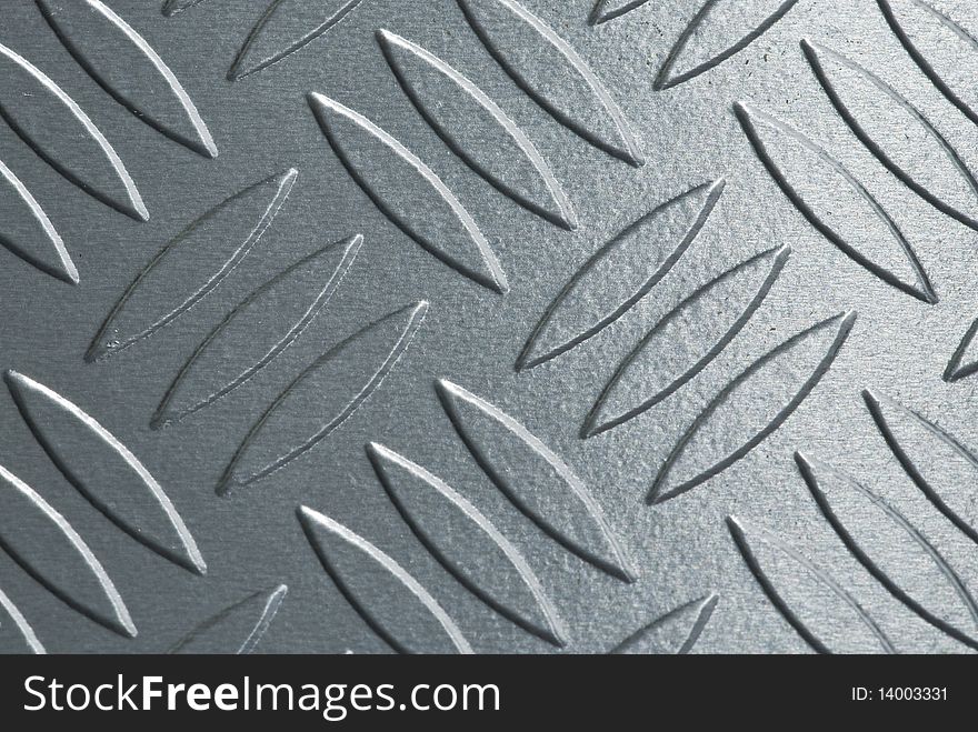 A closeup of patterned metal