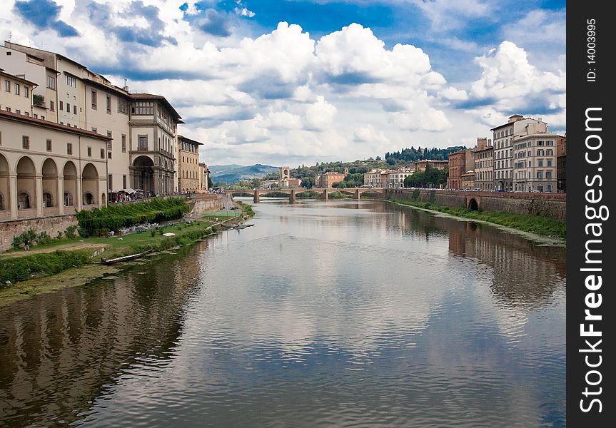 Italian landscape and blue sky