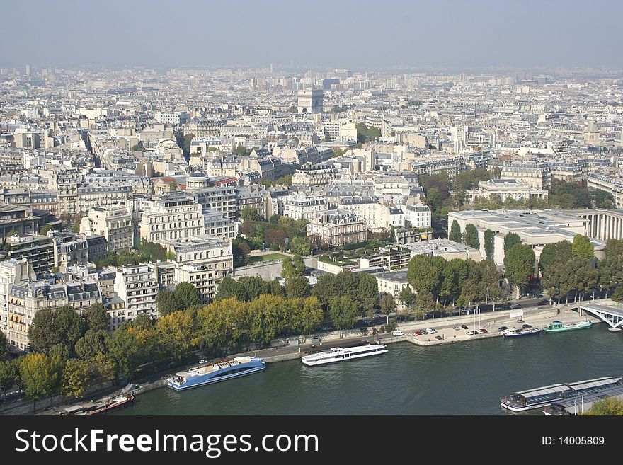 Paris Skyline From The Eiffel Tower, France