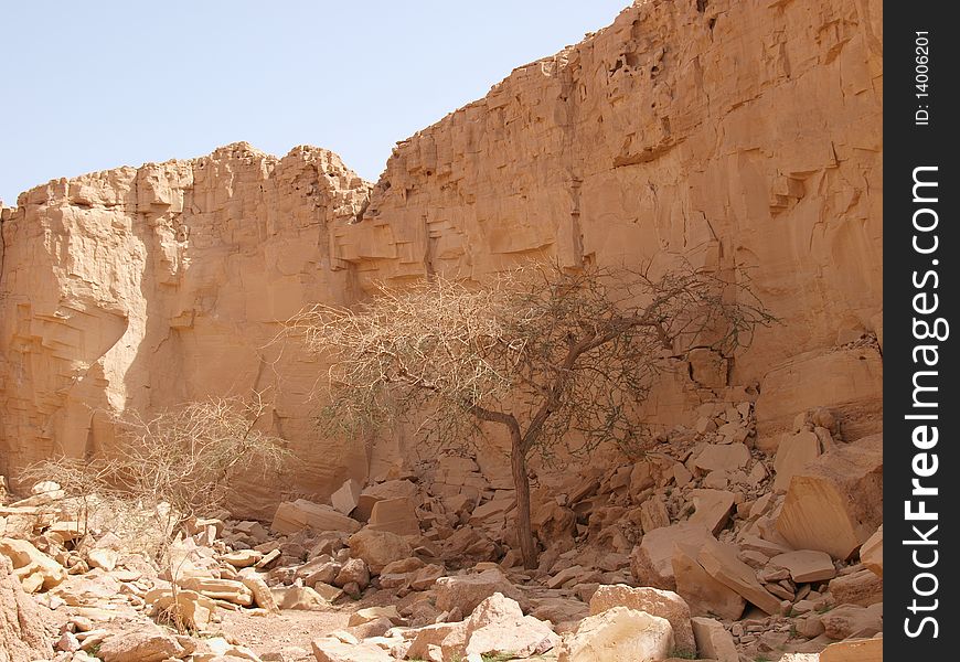 Desert landscape of Sinai Peninsula, Egypt, near Sharm El Sheikh