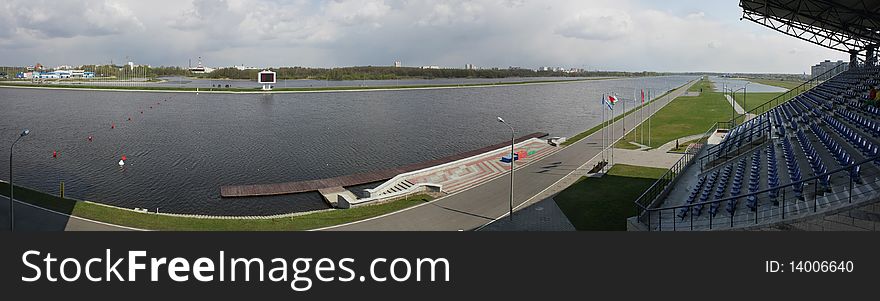 Whitewater Canal, view from the top. Panorama. Brest, Belarus.