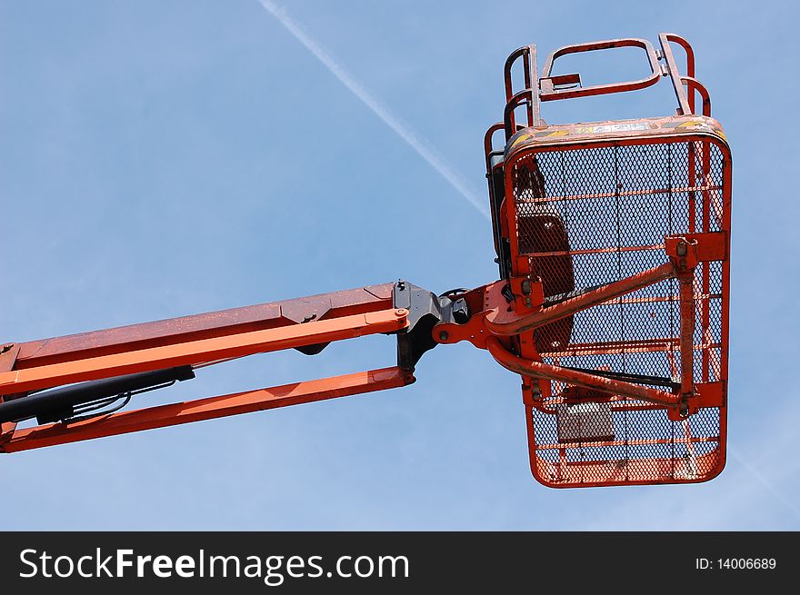 Metal solid basket on a construction site