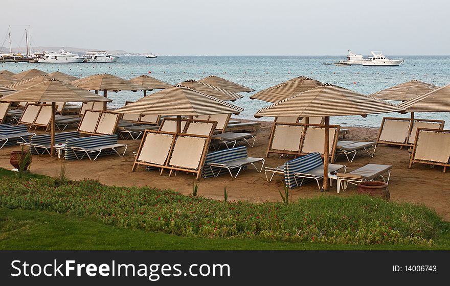 Beach Bed In The Evening