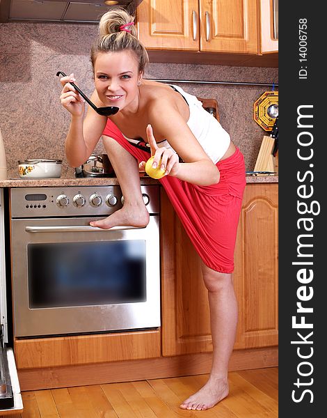 Funny Woman Cooking Dinner