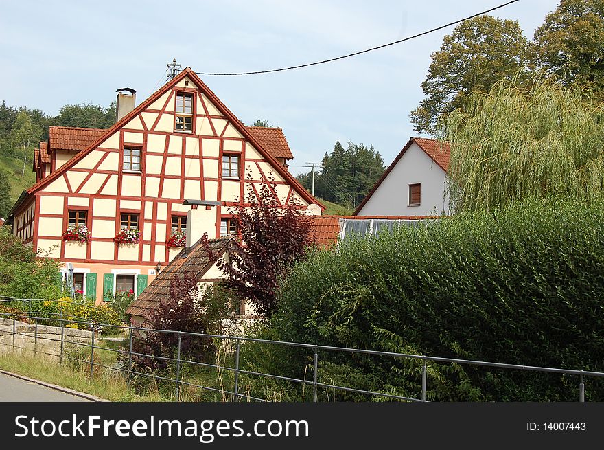 The old half timbered house. The old half timbered house