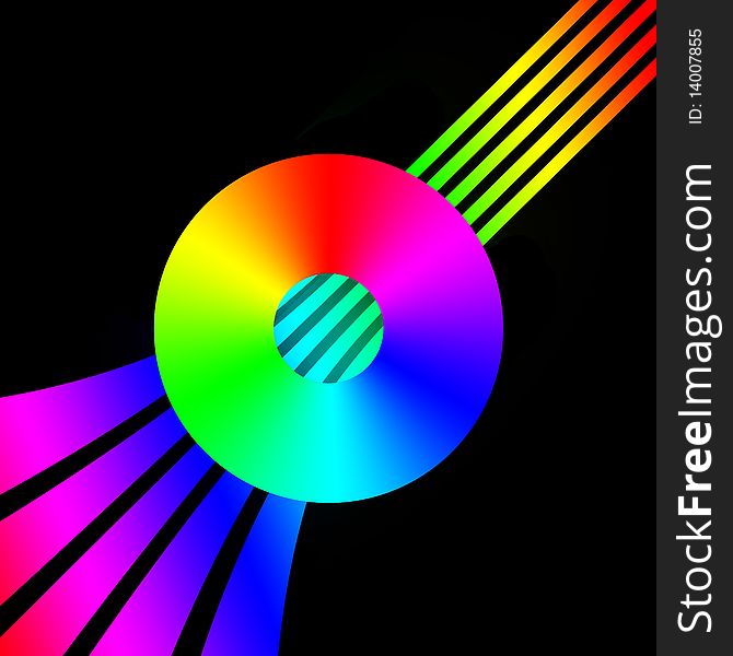 CD - Cover on black background with colorful strips