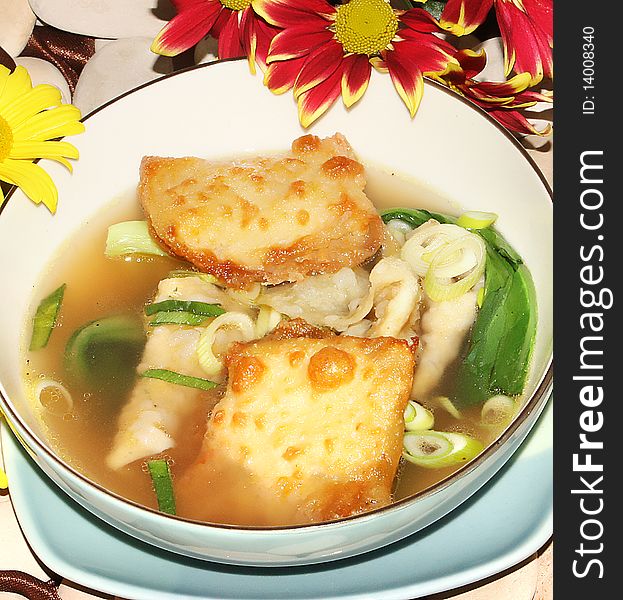 A nice and delicious soup with spicy herb. A nice and delicious soup with spicy herb