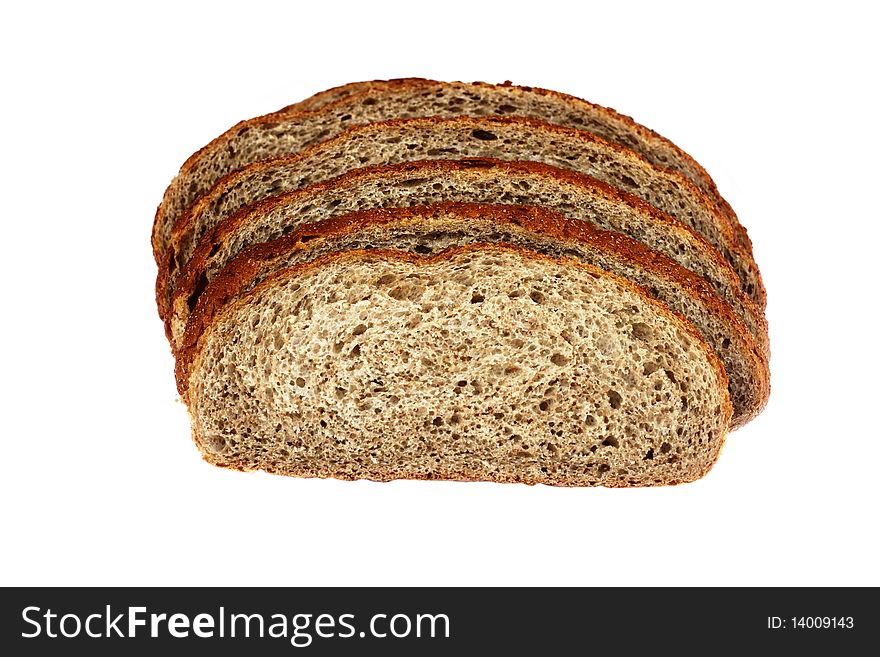 Sliced whole wheaten bread isolated on white. Sliced whole wheaten bread isolated on white