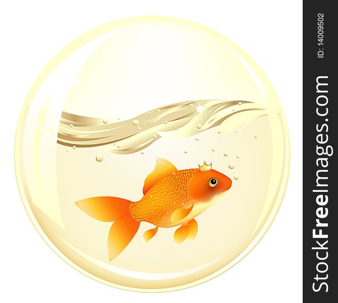 Ball With GoldFish. Vector