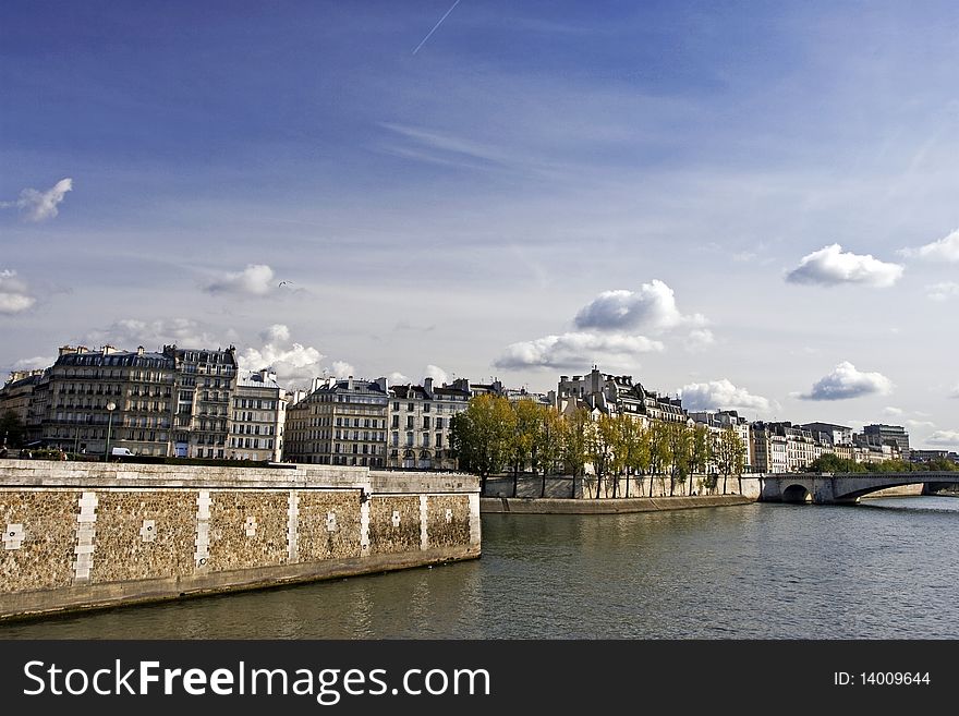 Scene  of the Seine river,paris