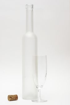 Empty Bottle And Glass Stock Photography Empty Bottle And Glass Stock Photography