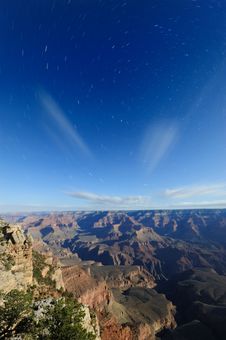 Star Trial Over The Grand Canyon Royalty Free Stock Image Star Trial Over The Grand Canyon Royalty Free Stock Image