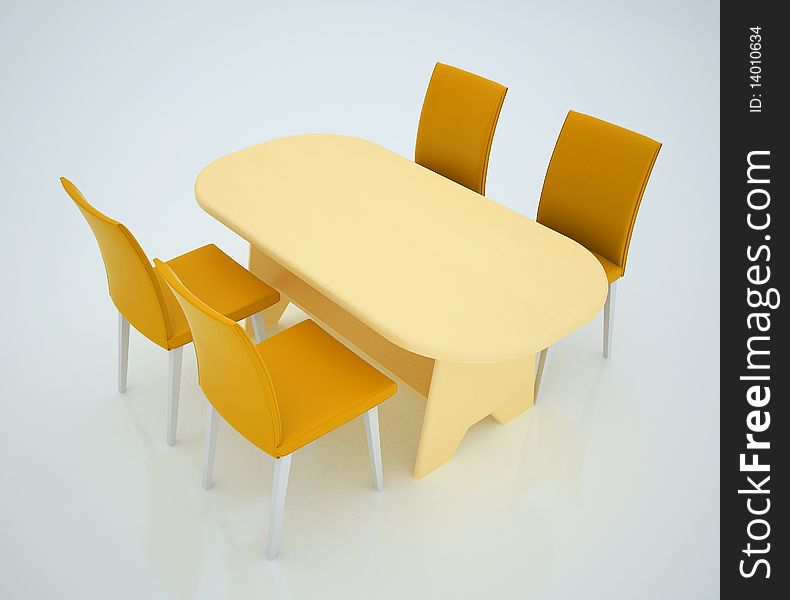 Dining table with four chairs