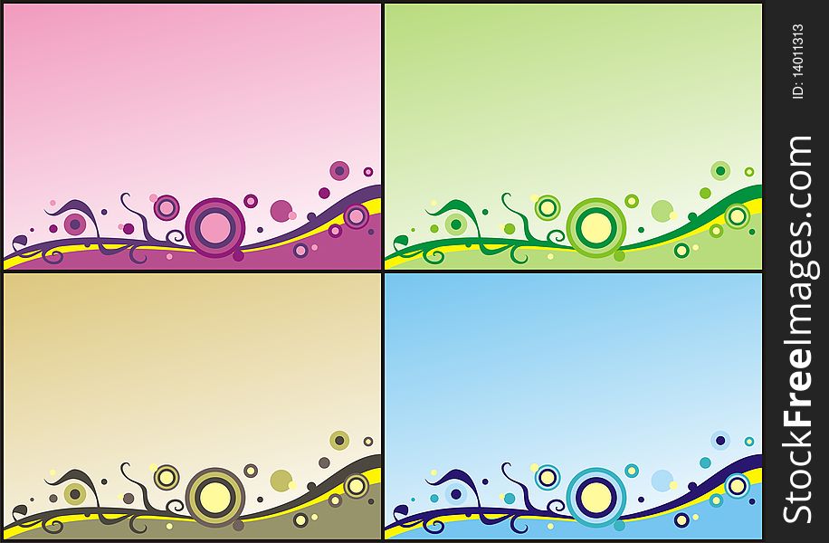 Four abstract  background in different colors