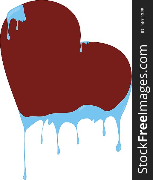 Vector drawing of the heart which melts the ice