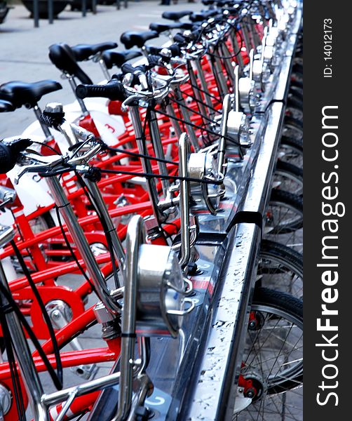 Close up view of bicycles details