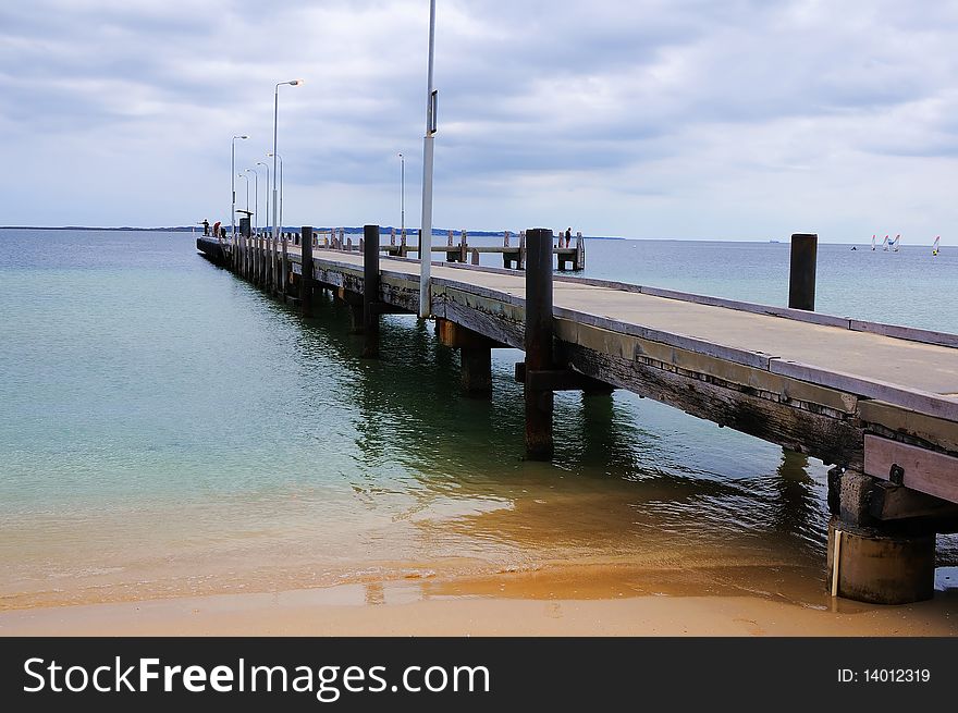 Pier for yachts at sea