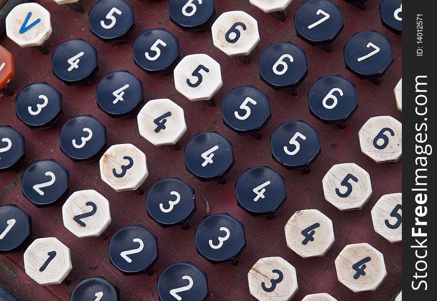 Numeric keyboard from vintage cash register. Numeric keyboard from vintage cash register.