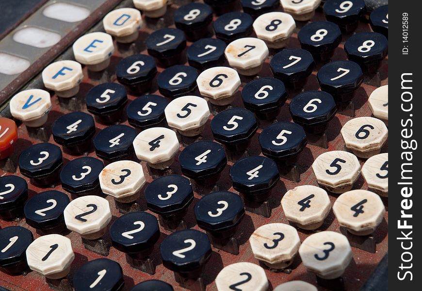 Numeric keyboard from vintage cash register. Numeric keyboard from vintage cash register.